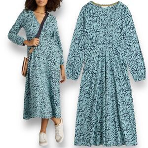WHITE STUFF Women’s Megan Jersey Long Sleeve Printed Dress in Size UK 10/USA 4-6